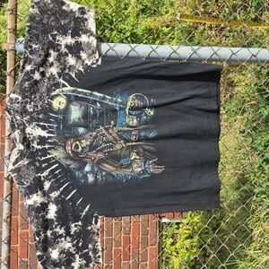 SURVIVORS Pirate Skeleton With Sword Studded Tie Dye Graphic T-Shirt 2XXL